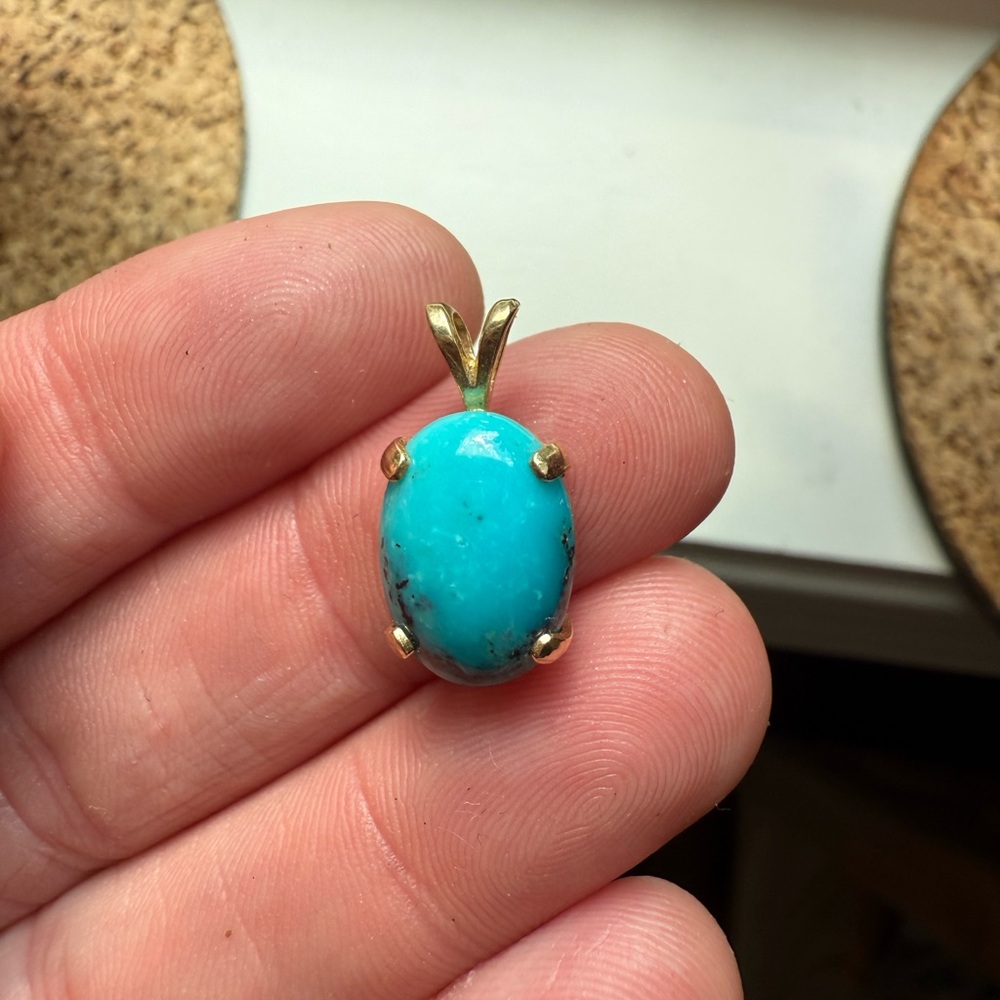 Gold and Turquoise Pendant